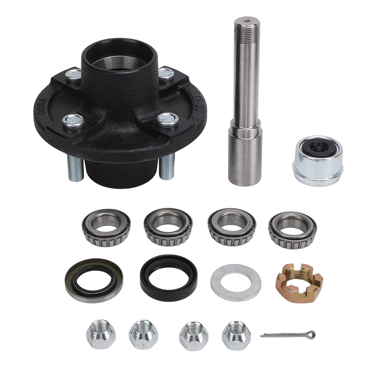 Kit Eixo de Reboque 2000lbs Segurança Aprimorada Alta Capacidade de Carga Cubo Idler com Parafusos 4 em 4 polegadas Eixo Redondo BT8 para Carga Barco