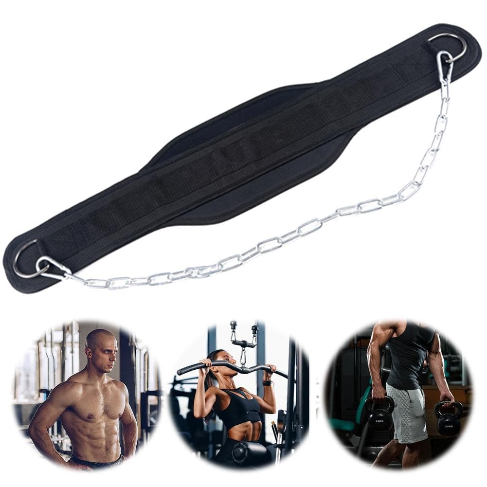 Cinto para Barra Fixa Cinto com Peso para Paralelas com Corrente Neoprene Cinto para Levantamento de Peso para Paralelas Cinto de Treino para Levantam