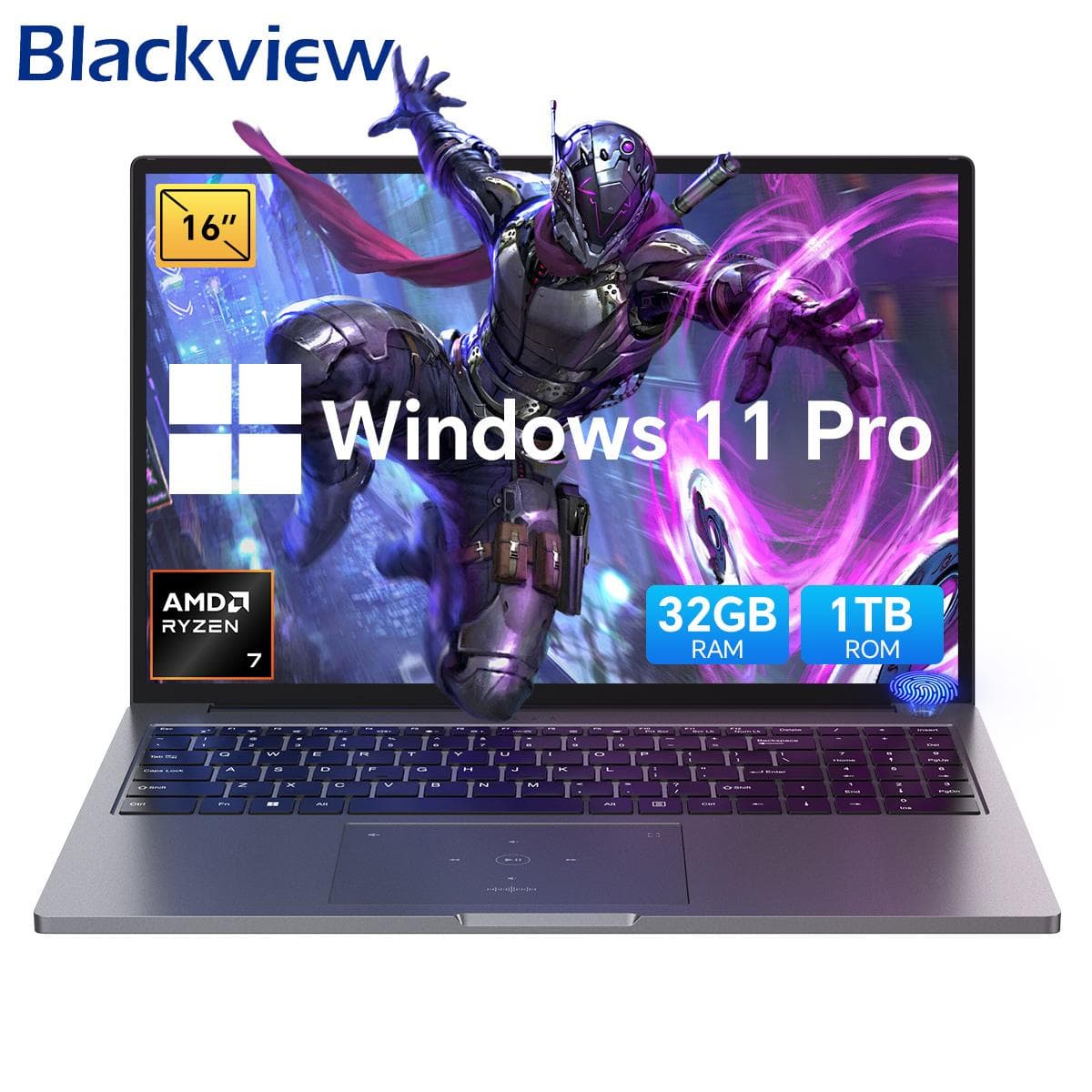 Laptop Blackview GamiBook 8 16 polegadas 32GB 1TB AMD Ryzen™ 7 7735HS 8 núcleos16 threads Windows11 Pro Notebook cinzento