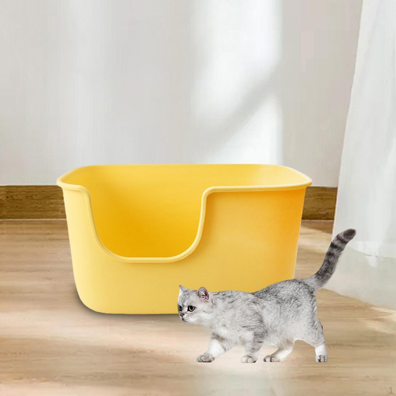 Caixas de Areia para Gatos de Lados Altos, Bacia Grande, Fácil de Limpar, Bandeja Sanitária para Gatinhos de Gaiola verde