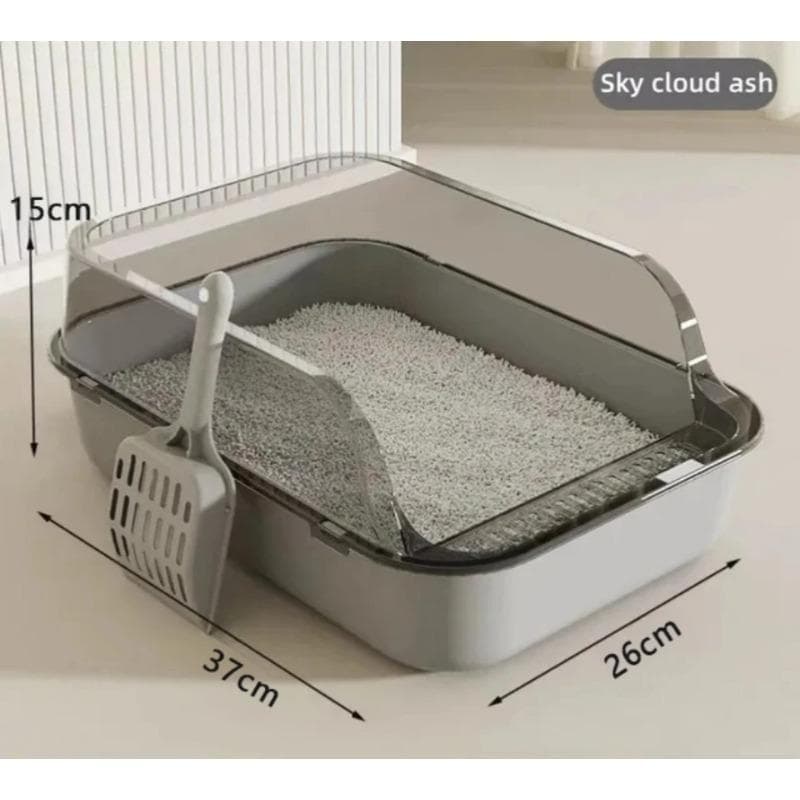Caixa de Areia Semi-Fechada para Gatos - Bandeja/Sanitário para Gatos à Prova de Salpicos, Bacia de Limpeza, Suprimentos Adequados para Gatinho,