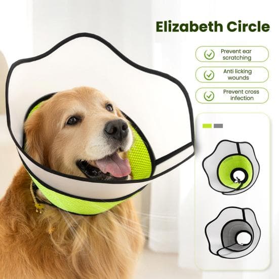 Colar Cone para Cão Respirável Pós-cirúrgico Amigável para Animais de Estimação Previne Lambidas e Mordidas para Cães Gatos Após Cirurgia Sem