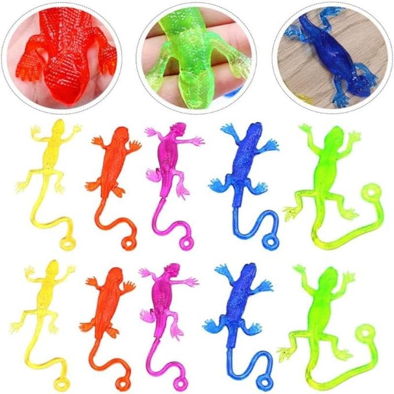 Brinquedos de Lagartos Pegajosos Elásticos Lagartos Pegajosos Engraçados Mini Lagartos de TPR para Crianças Lembrancinhas de Festa Enchimento para