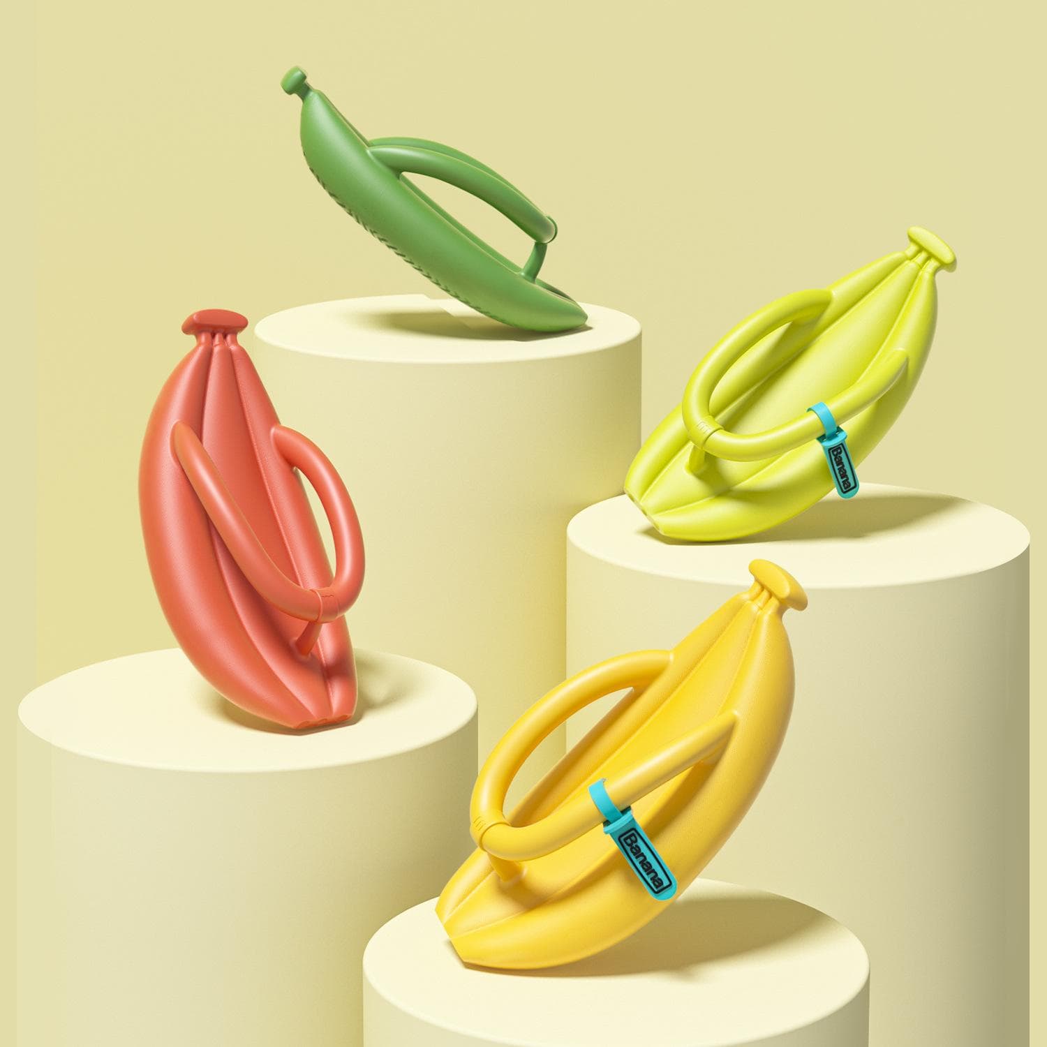 Novo verão casal flip-flops forma de banana antiderrapante luz senhora chinelos cm