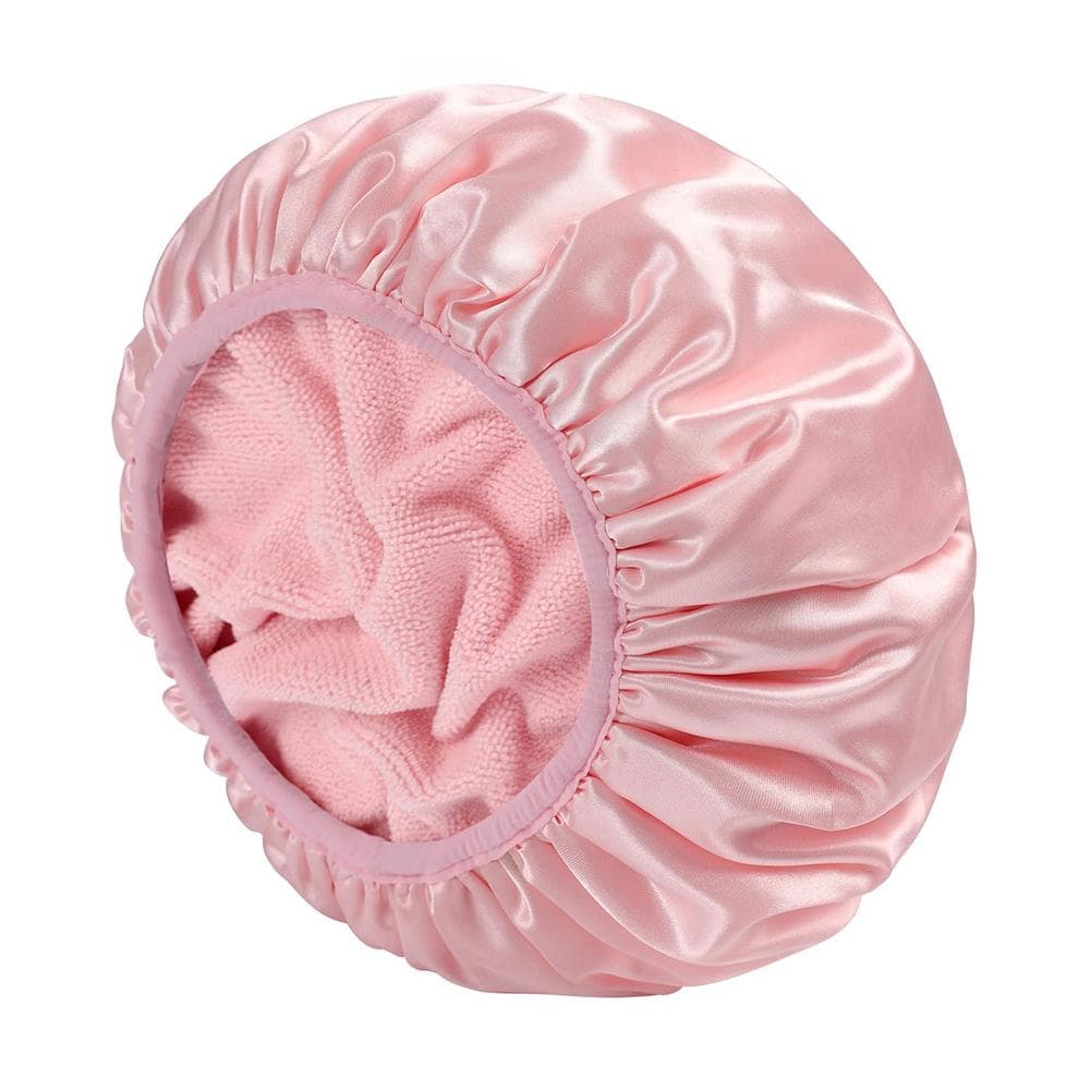 1Pc Touca de banho reutilizável de 3 camadas, extra grande, à prova d'água, touca de banho ajustável, feminina, perfeita para meninas
