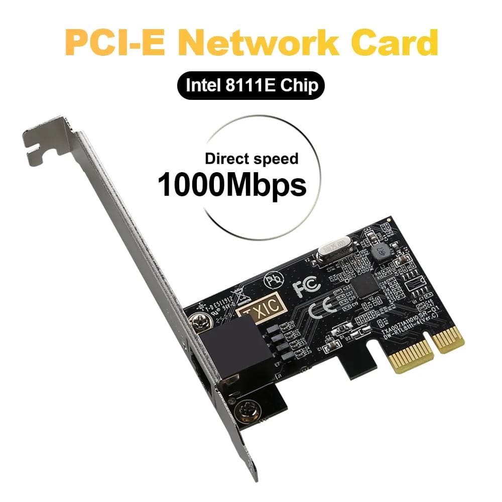 Adaptador de rede de 1000 Mbps PCIE para placa de rede RJ45 Conversor PCI Express 1000 Mbps RJ45 Adaptador LAN Etherent Gigabit para PC de mesa