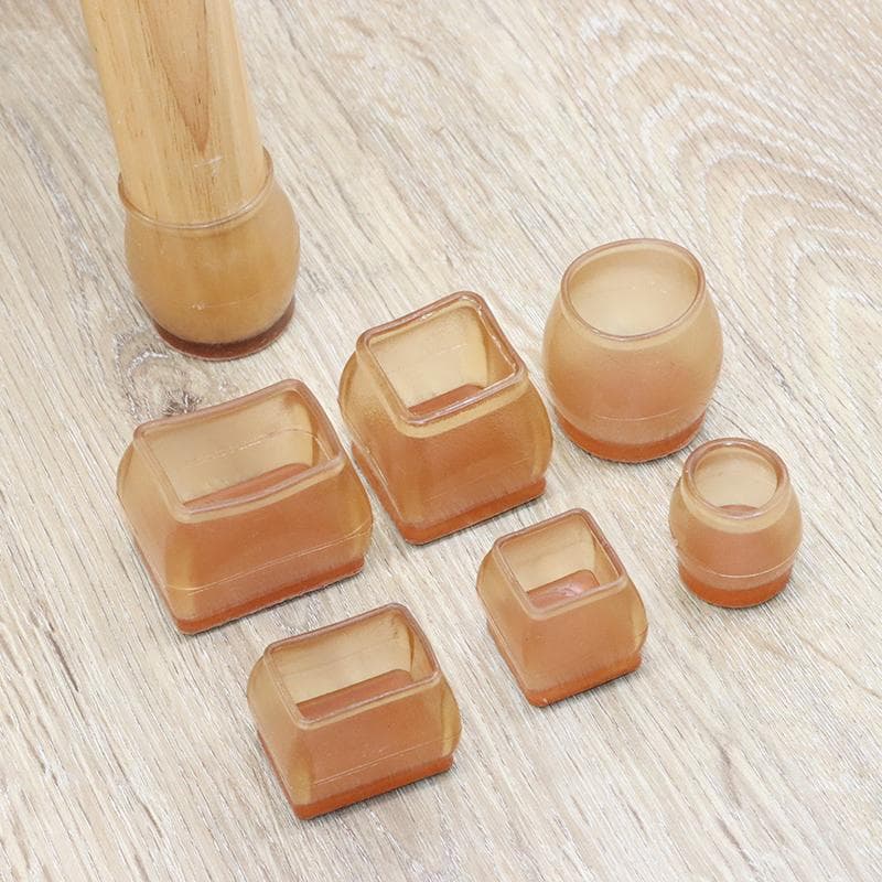 Silent Table & Chair Foot Covers: Durable, Wear-Resistant, Anti-Slip Pads for Table Legs & Stool Feet. castanho