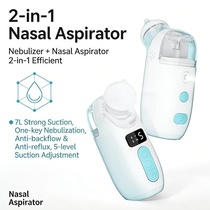 Aspirador Nasal e Nebulizador 2 em 1 de Precisão para Bebês – Alívio Direcionado