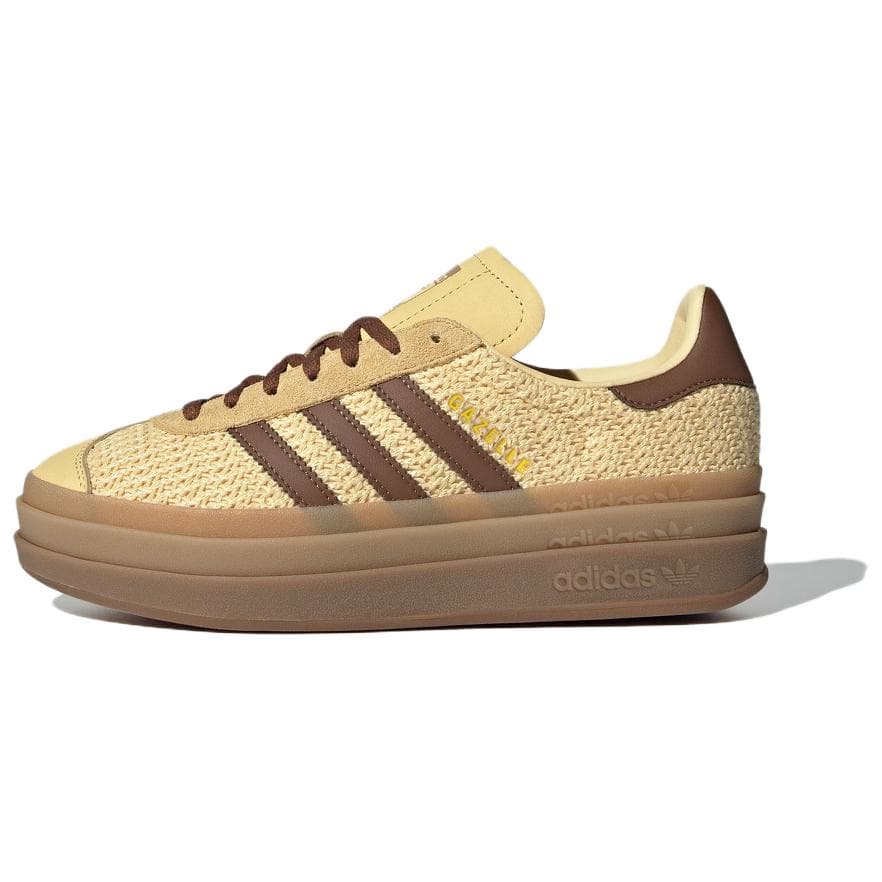 Adidas Originals GAZELLE BOLD Sapatos de Skate de Cano Baixo Resistentes à Abrasão Feminino Tênis Amarelos JS3900 cm amarelo