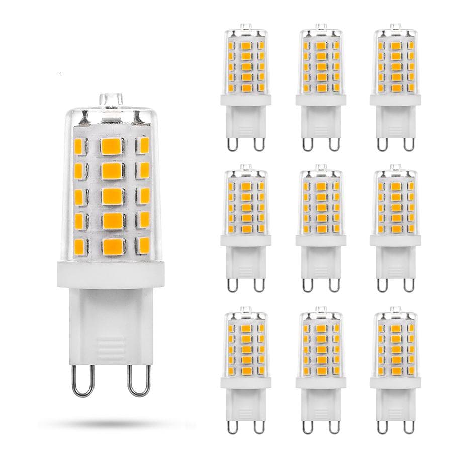 Lâmpada LED G9 AC220V dimerizável 5W, soquete de PC + cerâmica, sem cintilação, 32 LEDs SMD 2835 super brilhantes, para iluminação residencial
