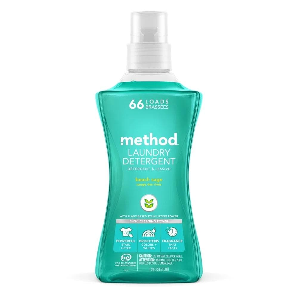 Detergente para Roupa à Base de Plantas Sálvia da Praia Fórmula Concentrada 66 Lavagens Sujeira e Manchas Difíceis Alta Eficiência Sem Crueldade