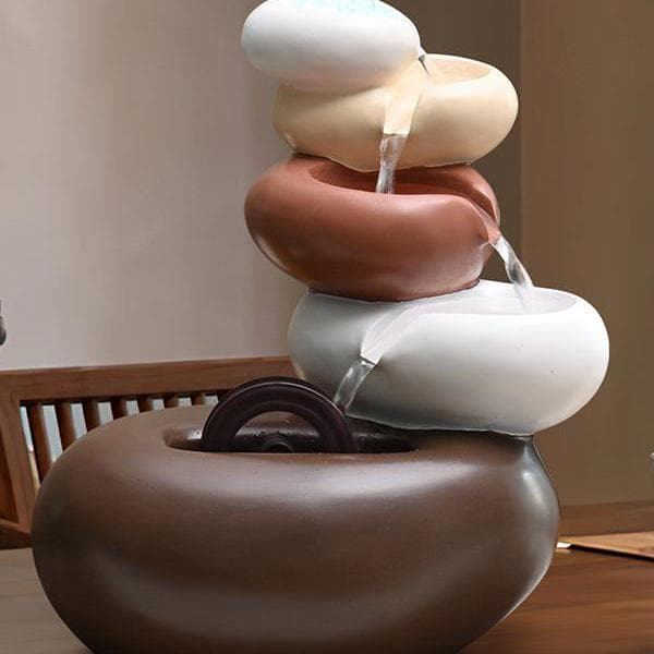 Suporte de TV Moderno de Luxo com Fonte Feng Shui de Fluxo de Água
