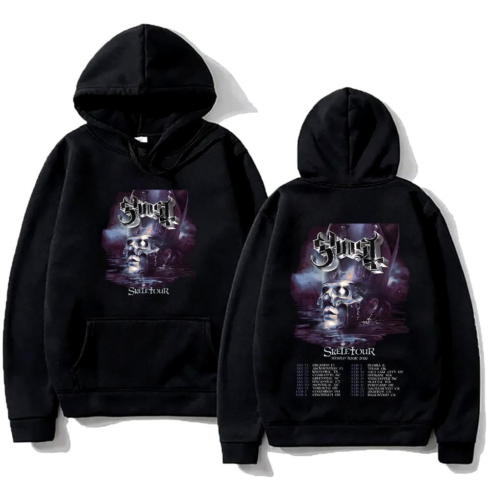 Banda Ghost Skeletour Turnê Mundial 2026 Moletons Roupas Masculinas Harajuku Gótico Retrô Moletom Casual Unissex Pulôveres cm luz roxa