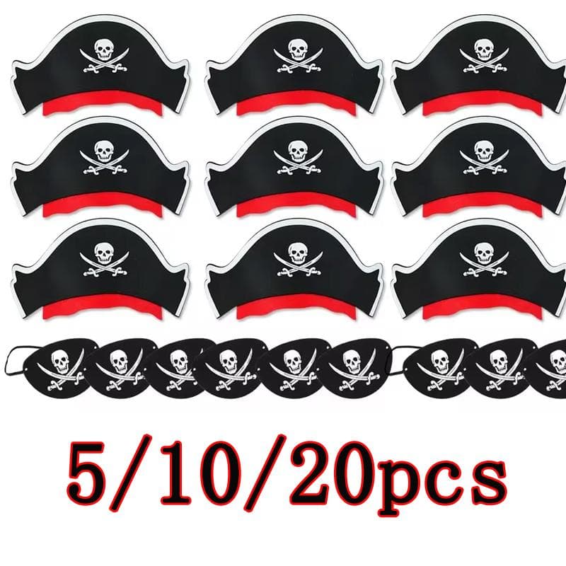 5/10/20 peças Tapa-olho de Pirata Máscara de Olho de Esqueleto Feltro Um Olho Esqueleto Capitão Tapa-olhos para Halloween Festa Temática de Pirata