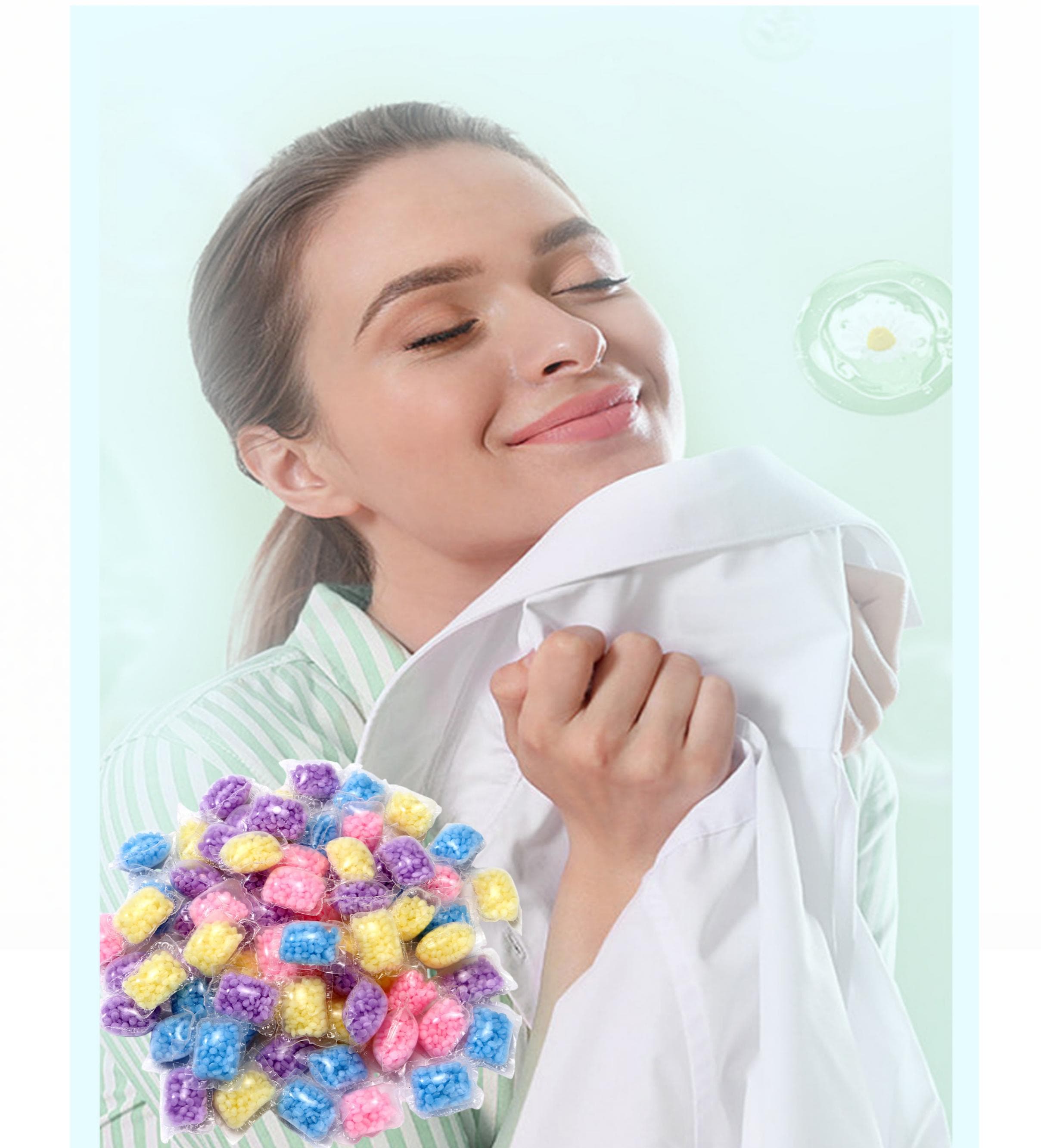 Esferas Intensificadoras de Perfume para Roupa Remoção de Odores de Longa Duração Grânulos Solúveis em Água vermelho