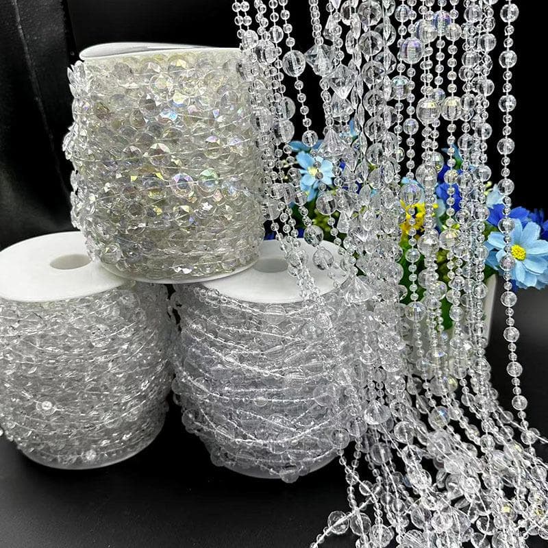 Cortina de Contas de Acrílico e Decoração de Corredor de Cristal para Casamentos e Feriados