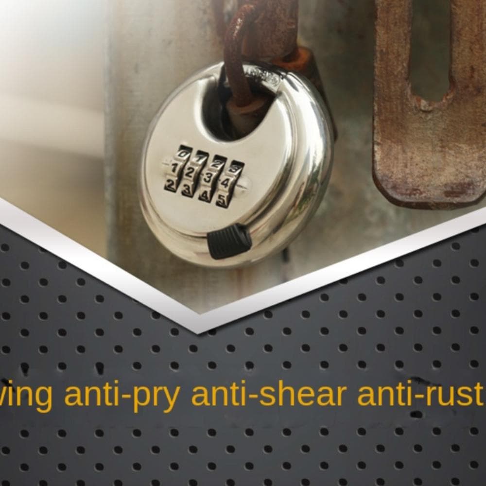 Anti Shear Stainless Steel Round Cake Lock Combination Safety Combination Lock Heavy Duty Metal Discus Padlock Fences