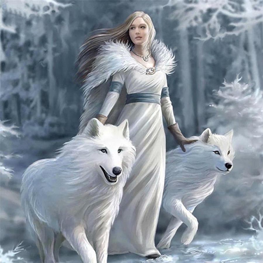 Completo 5D DIY Pintura Diamante Neve Lobo Menina Diamante Bordado Kit Ponto Cruz Strass Mosaico Decoração de Casa Presente