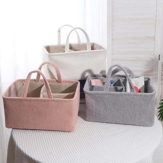 Organizador de Cesto para Fraldas de Bebê Cesta de Armazenamento para Quarto de Bebê Grande Capacidade Organizador de Fraldas com Divisória