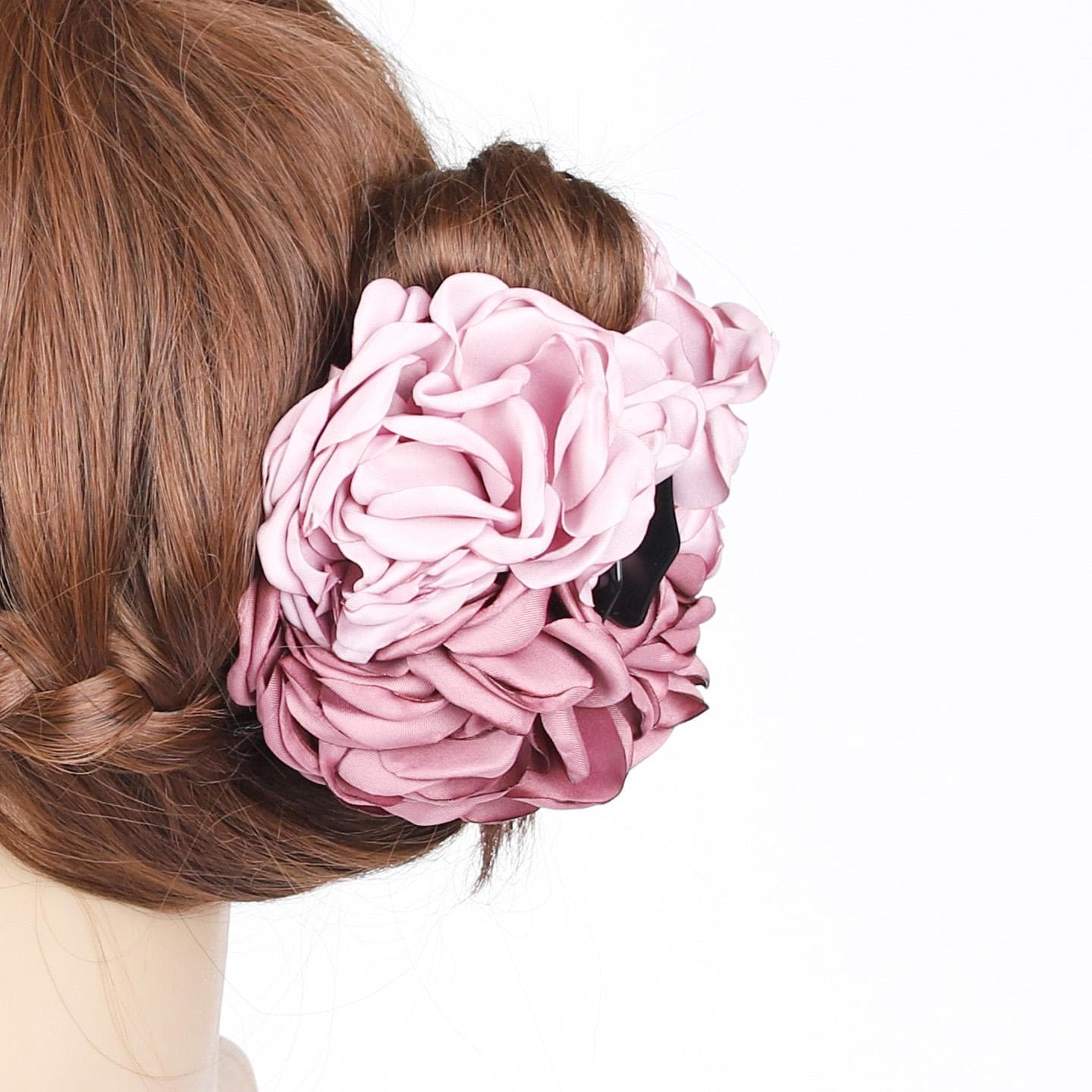 Novos Presilhas de Cabelo com Flor Grande de Camélia em Tecido, Grampos de Cabelo, Presilhas para Rabo de Cavalo, Acessórios de Cabelo para Mulheres