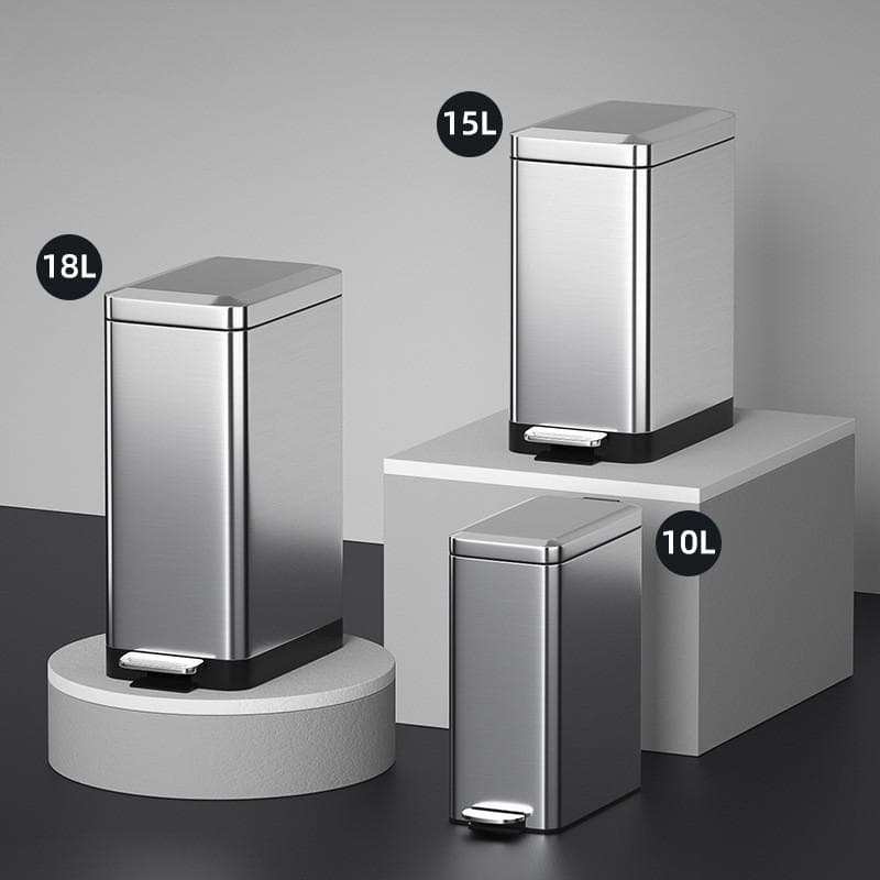 Lixeira Doméstica de Aço Inoxidável com Pedal Lixeira de Banheiro Balde de Armazenamento de Lixo para Cozinha Sala de Estar