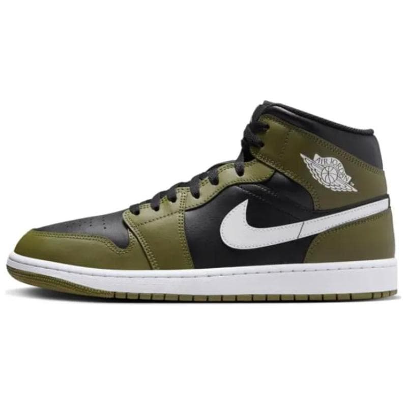 Jordan 1 Mid Preto Branco Oliva Jordan DQ8426-092 cm