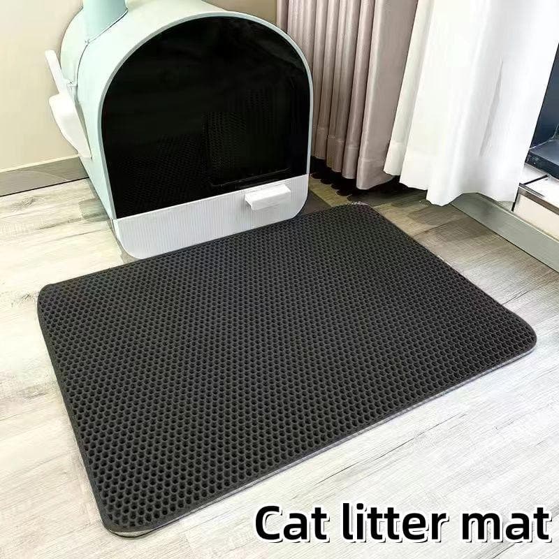 Tapete de areia para gatos, dupla camada, à prova d'água, à prova de urina, tapete de captura, fácil de limpar, antiderrapante, almofada para
