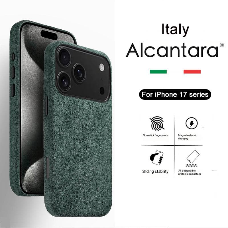 Capa Magsafe Real Itália Alcantara para iPhone 17 Pro Max Air Capa Magnética Premium Capas de Couro Camurça para iPhone 16 17 Pro Max