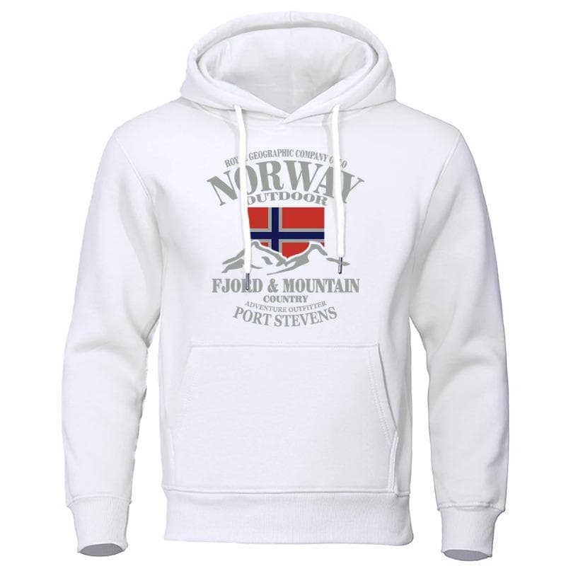 Moletons com Capuz de Montanha Fiorde da Noruega para Homens Outono Street Hoodie Solto Moda Alta Qualidade Moletom Tamanho Grande Roupa Casual Moleto