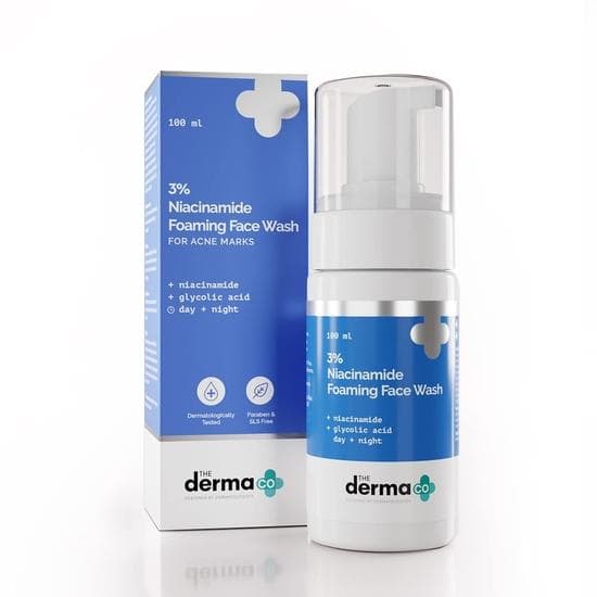 The Derma Co 3% Niacinamida Espumante para Lavagem Facial para Marcas de Acne - 100 ml(dermaco)