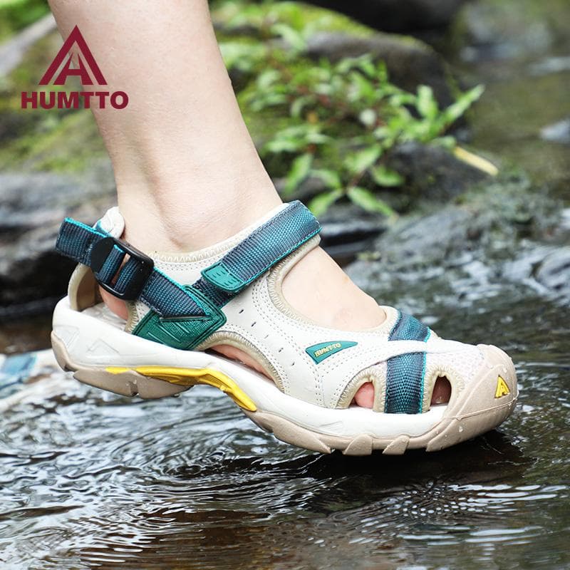HUMTTO Moda Casual Flat Women Sandálias Verão Respirável Secagem Rápida Ao Ar Livre Praia Sapatos Femininos cm