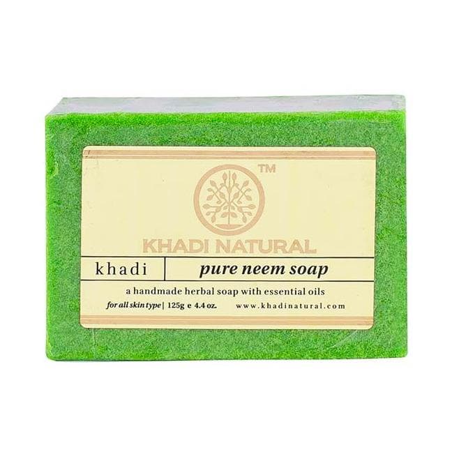 Sabonete artesanal natural com Neem: para problemas de pele (125g), Sabonete de Neem Puro Feito à Mão Khadi Natural