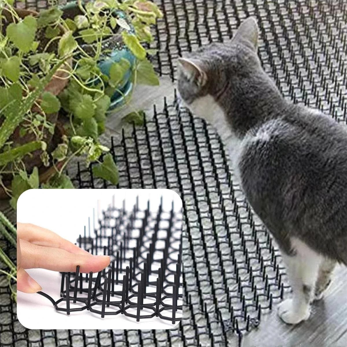 Tapete de Espinhos Anti Cão Gato Cerca Anti Escalada Isolamento de Varanda Jardim Rede de Espinhos Anti Gato Repelente de Cão Esquilo Suprimentos