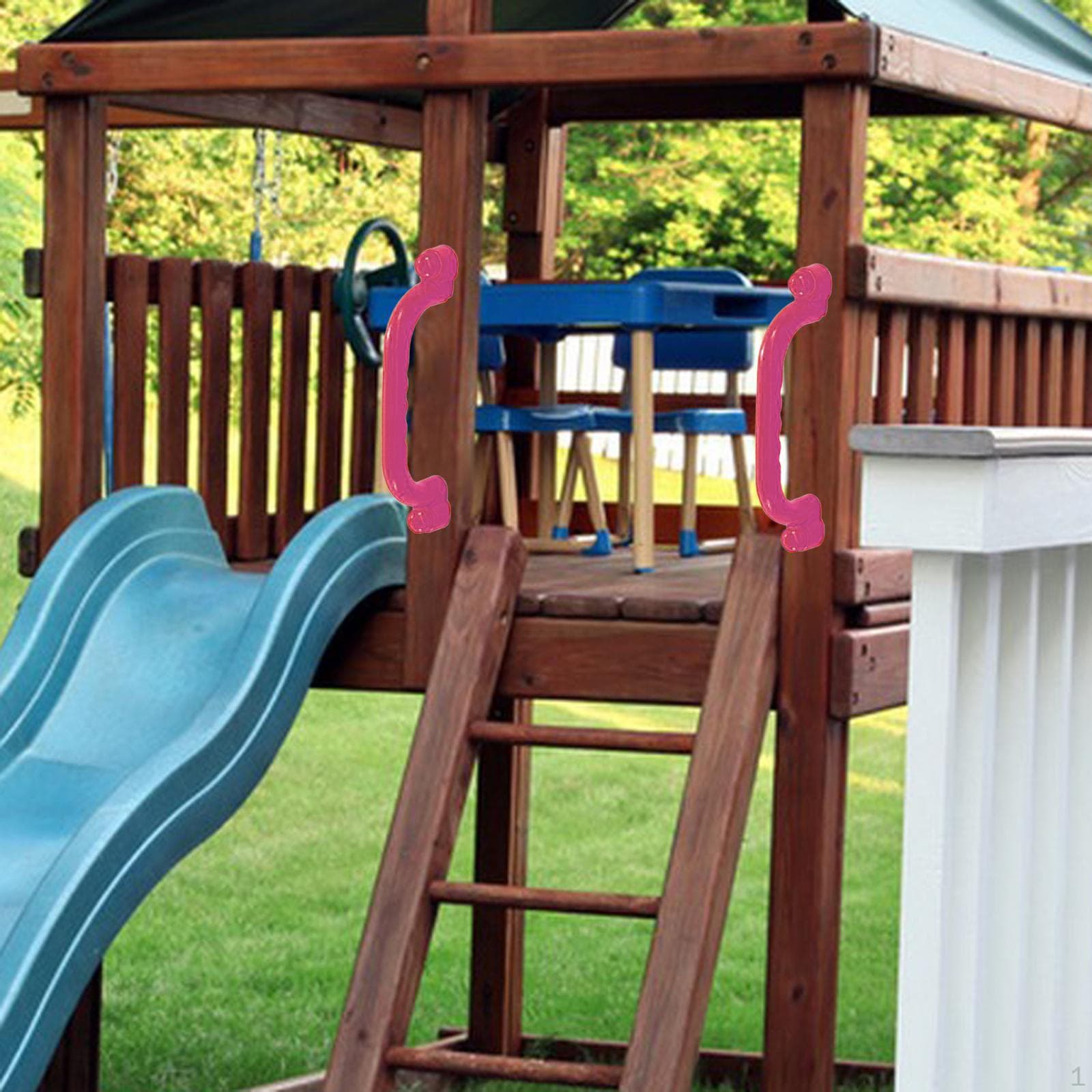 2 peças acessórios de playground para casa na árvore ao ar livre azul