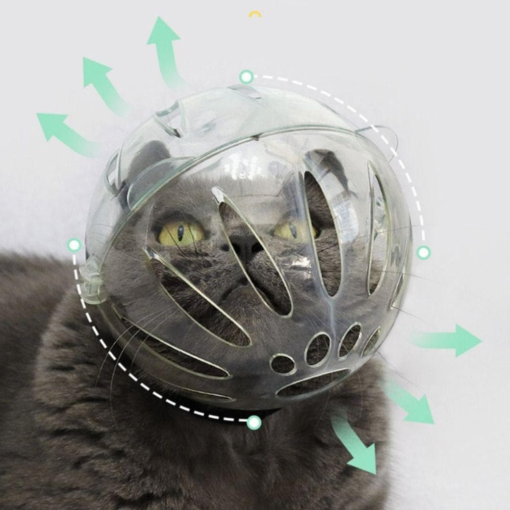 Breathable Ball-shaped Pet Grooming Bath Supplies Anti-bite Kitten Protective Helmet Space Hood Cat Head Cover