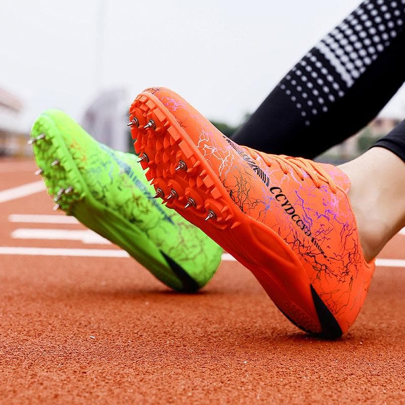 Sapatilhas de atletismo com pregos para estudantes, sapatilhas de velocidade masculinas, sapatilhas femininas para corrida de média e longa
