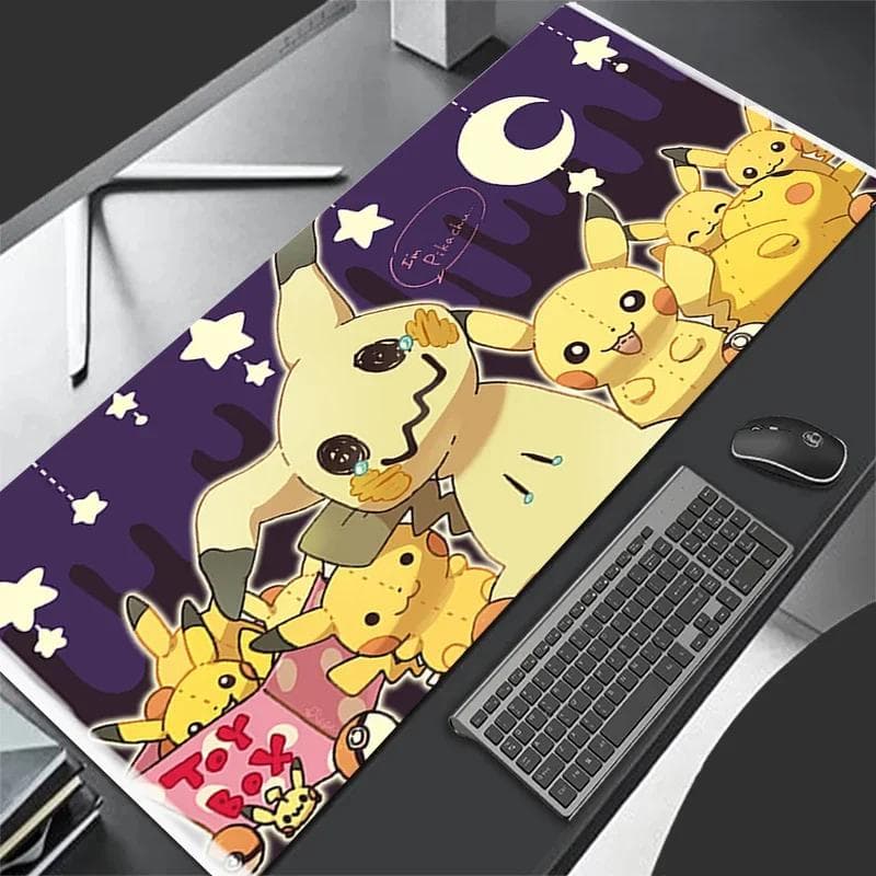 Mouse Pad Gamer de Couro Grande Gamer Grande Teclado Pokemon Mimikyu Mesa Mouse Mat Masculino Anime Gaming Notebook Dorm Pc Mousepad