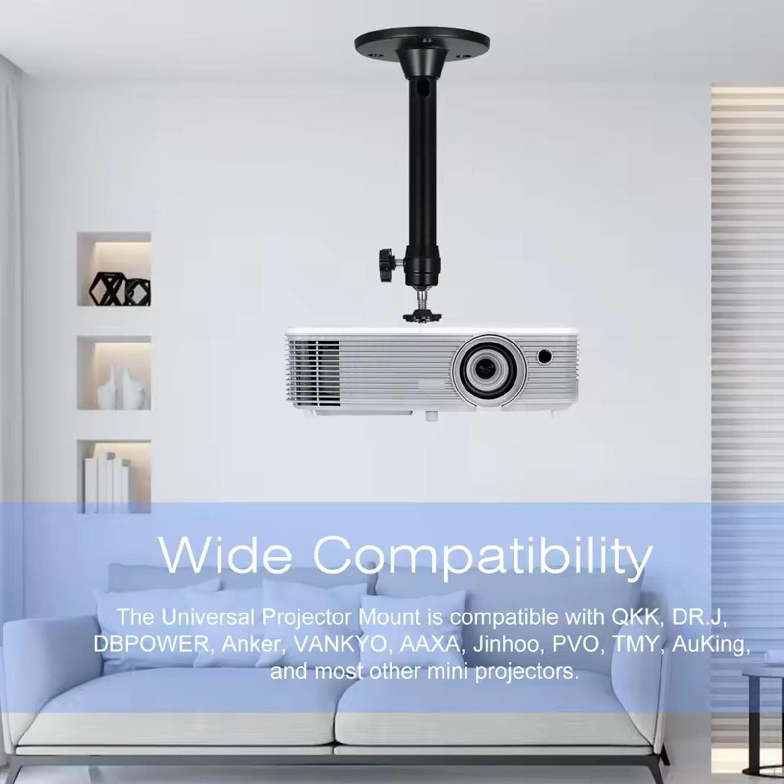 Camera Mount Bracket Holder 360° Rotatable Accessories Extendable Indoor Outdoor for Cameras branco