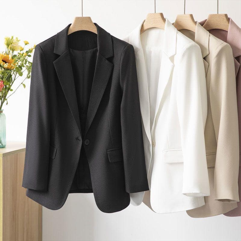 Blazer feminino bege casual pequeno terno plus size pode ser usado temperamento terno top cm
