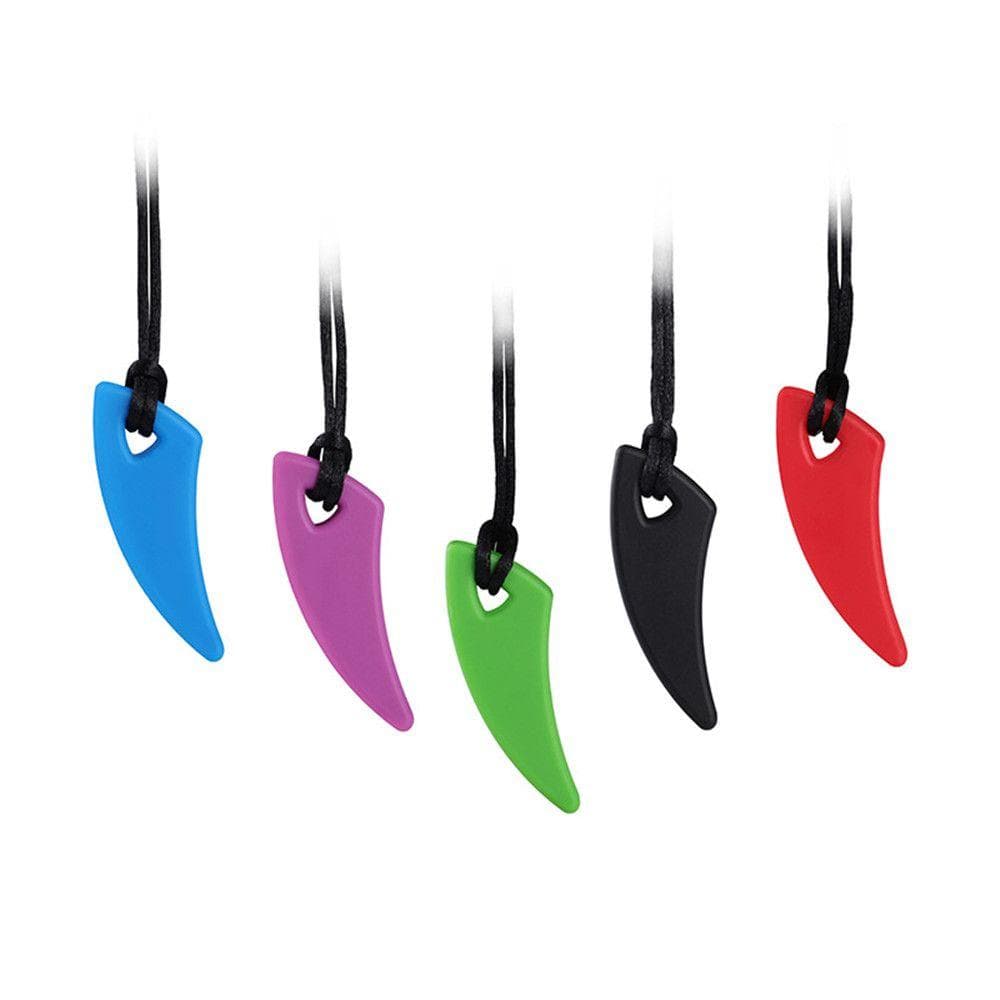 Silicone TDAH mordendo anti autismo mastigável colar brinquedos de dentição sensorial mastigar mordedor colar preto