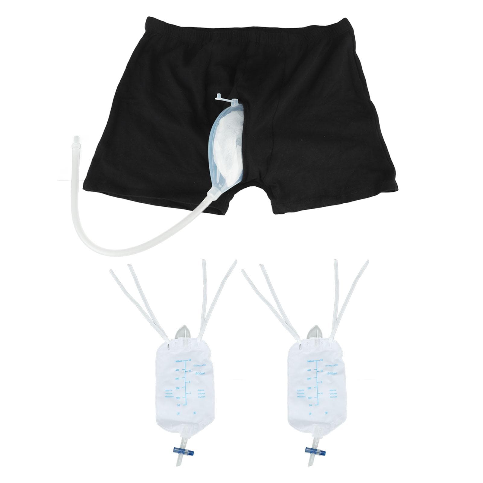 Bolsa Urinária Masculina Vestível Cintura Elástica Reutilizável Portátil Shorts Masculinos Bolsa para Urinar para Incontinência Idosos M