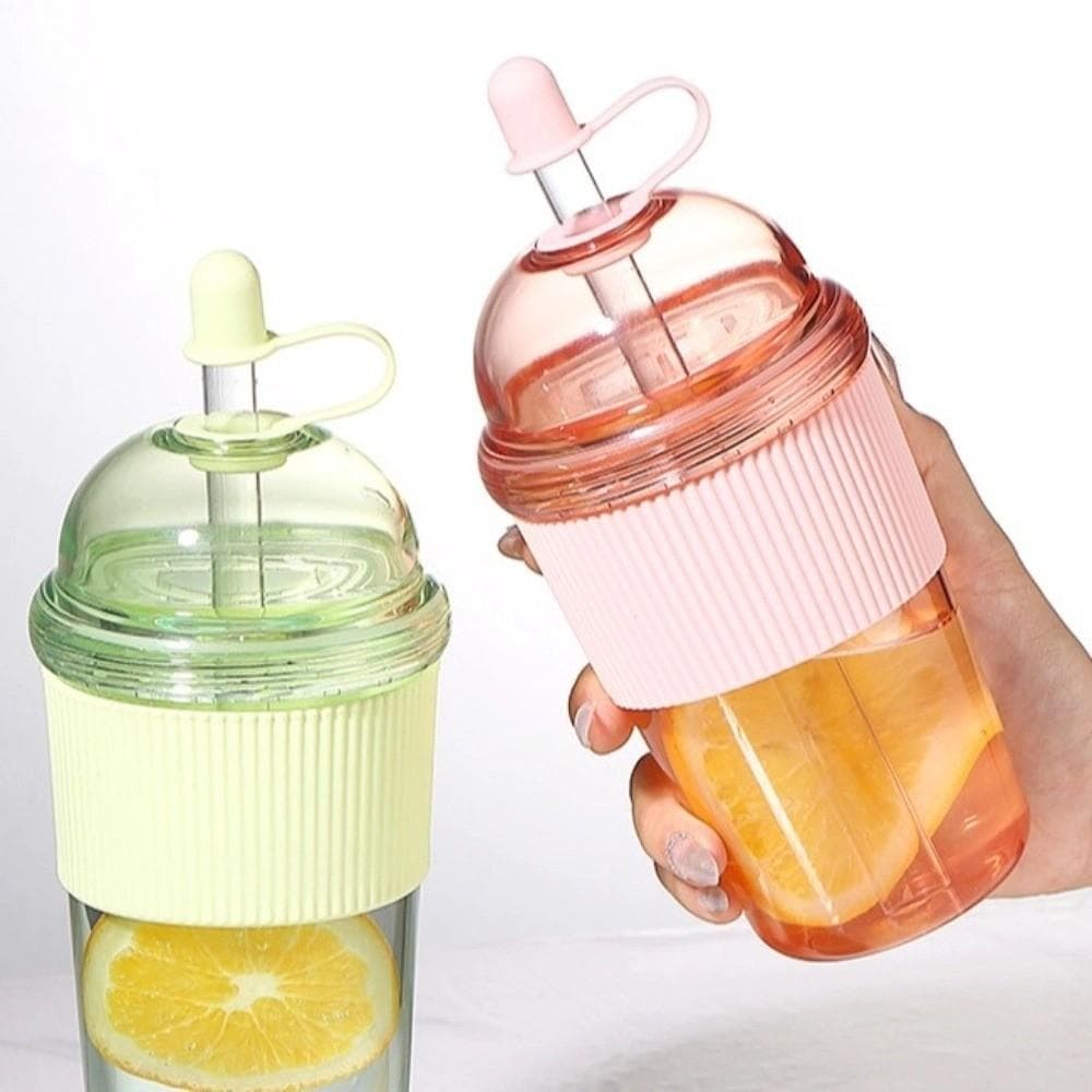 com Tampa e Canudo Copo Transparente Copo Transparente para Café Gelado Copo para Smoothie Ventosa Uso Doméstico verde