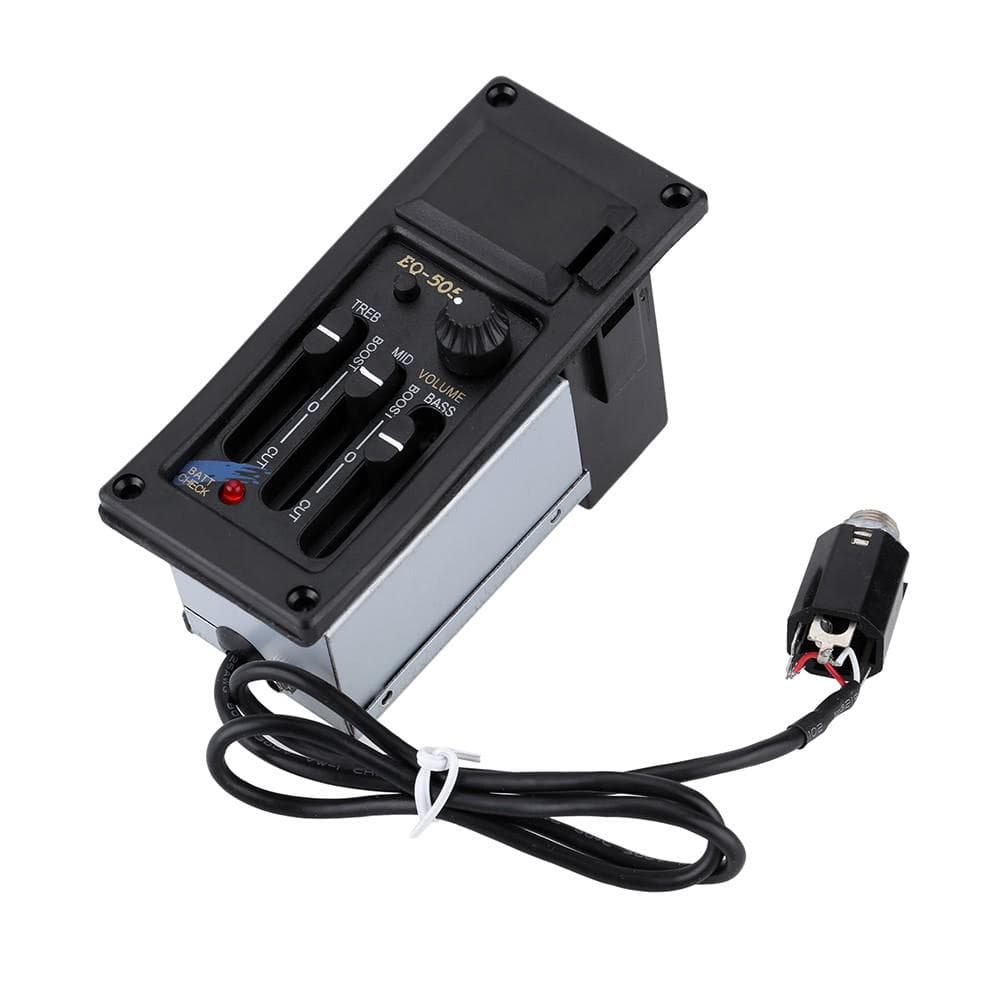 Amplificador de volume e tom de guitarra acústica de 3 bandas EQ Equalizador Preamp Piezo Pickup Tuner