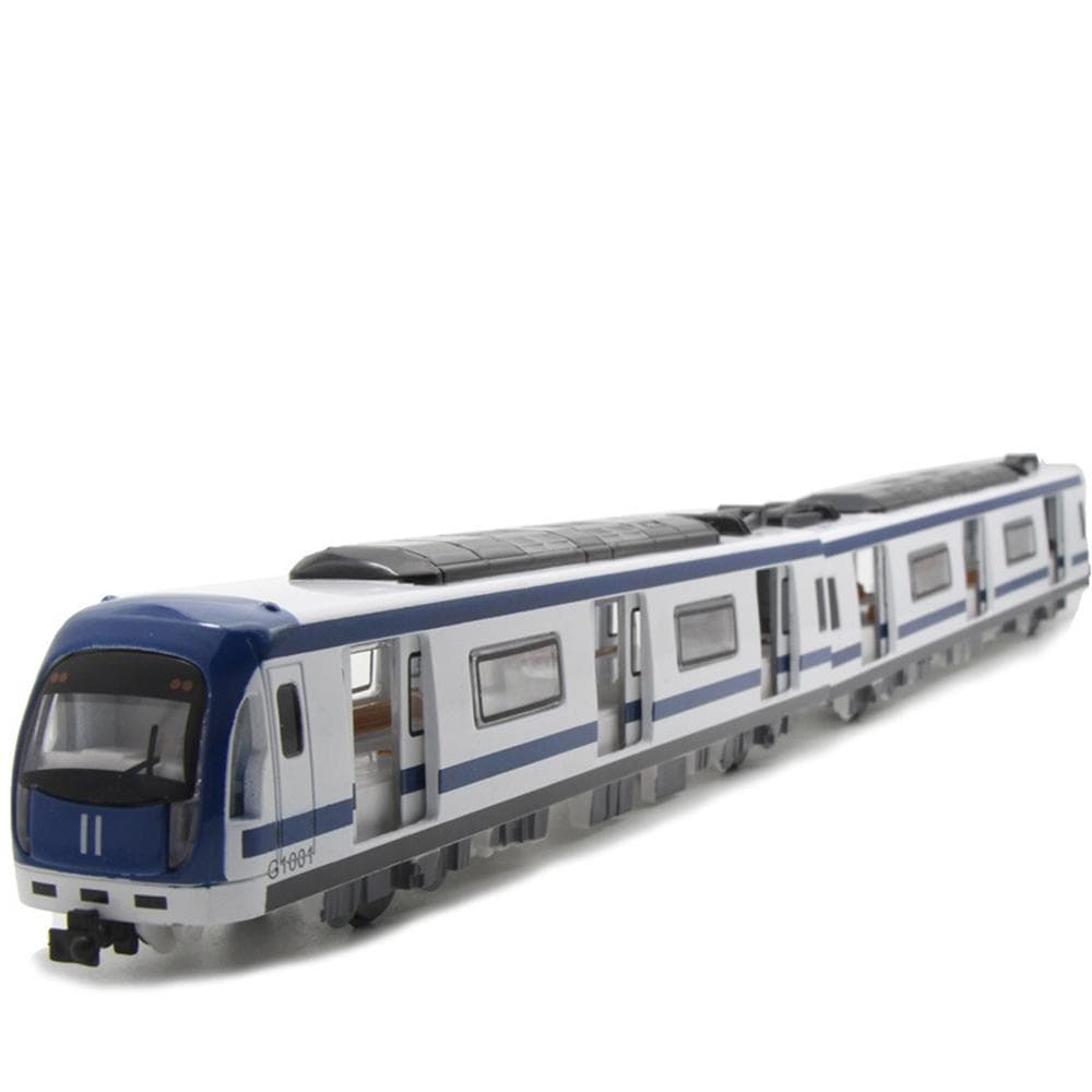 1/87 G1001 Trem de metrô de alta velocidade Pull Back Connection Vehicle Modelo de veículo infantil Veículo Brinquedo infantil azul