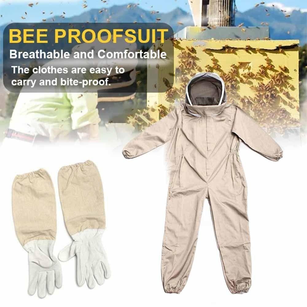 Fato de Apicultor de Grau Profissional com Luvas Design Ventilado Fato de Apicultor de Corpo Inteiro Manuseamento de Abelhas cm alperce