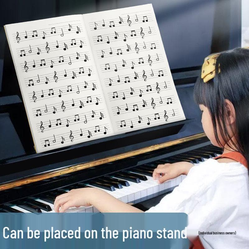 Caderno de Partitura Musical Profissional - Papel de Pauta Grande 16K para Estudantes e Iniciantes