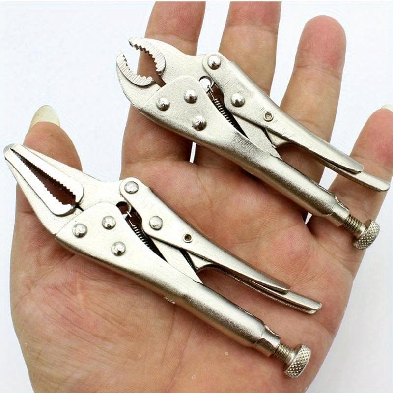 2pcs/set Mini Vice Grip Style Locking Pliers 5  Long Nose and 4  Curve Jaw Labor-saving clamp welding clamp Tool branco