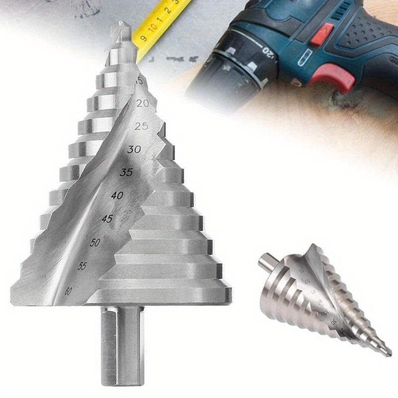 Broca de passo de 6-60 mm, haste de 12,5 mm/0,5” 4241 HSS Broca de ranhura espiral para madeira, plástico, chapa fina de metal