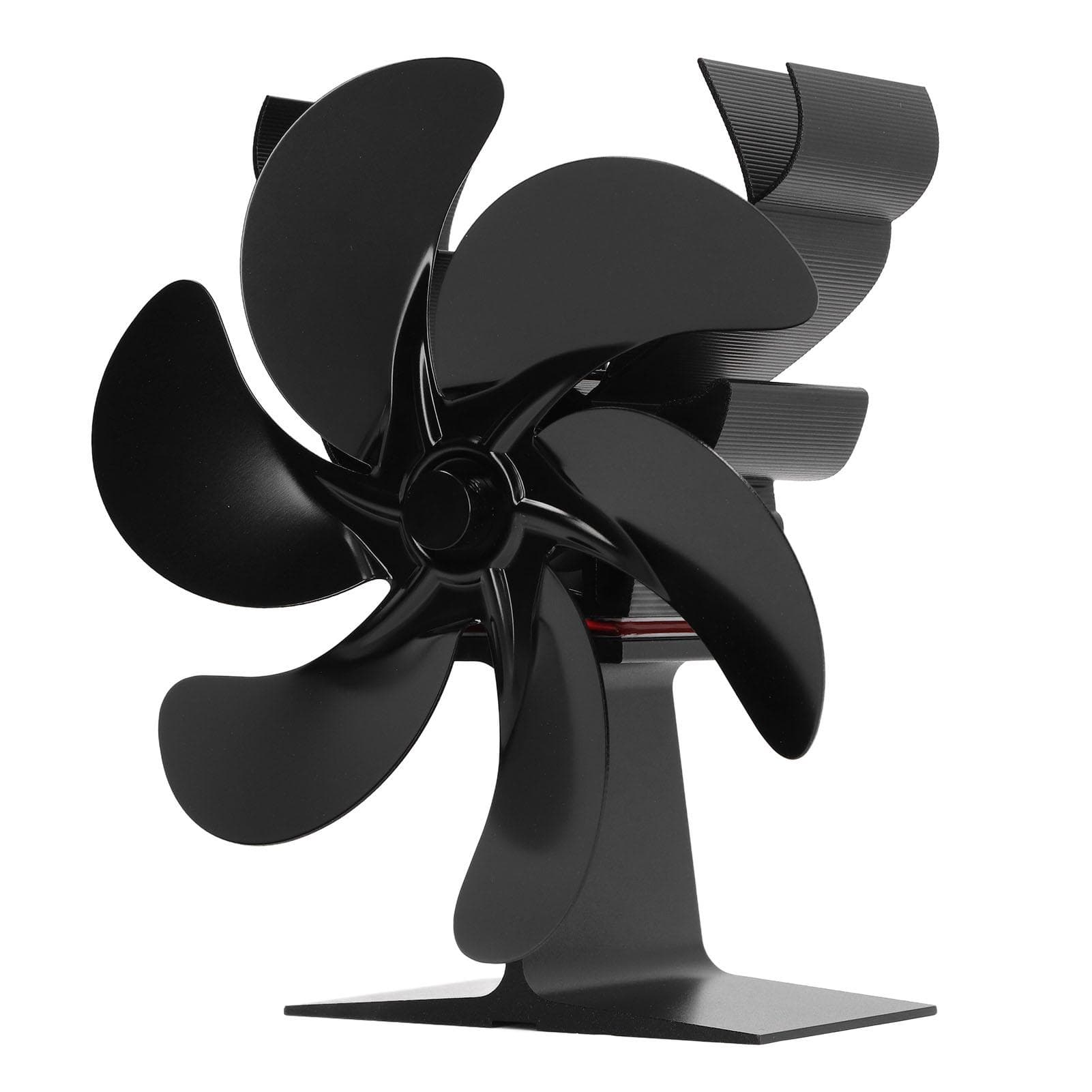 Ventilador para Fogão a Lenha 6 Lâminas Alimentado a Calor Queima Ventilador de Lareira Circula Energia Quente Economia de Energia Alto
