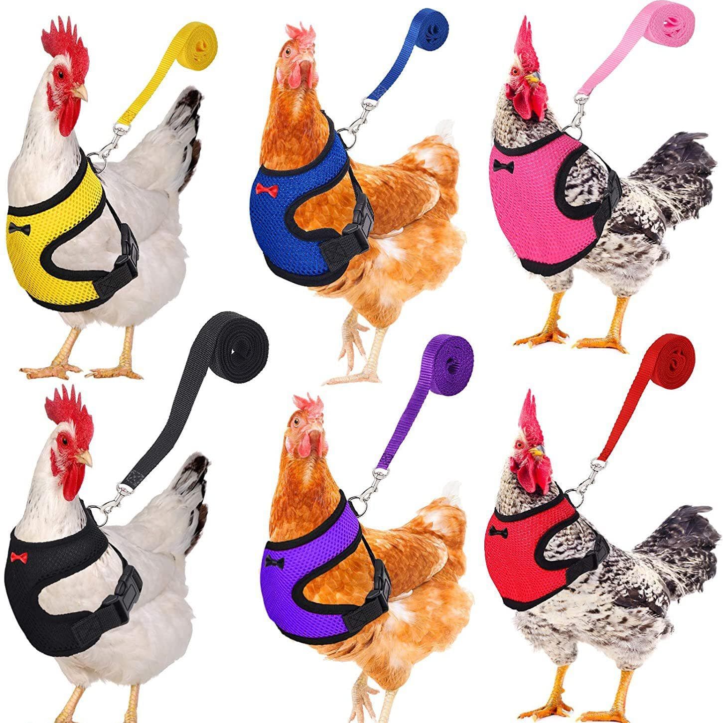 Moda Galinha Pato Colete Galinha Cinto Pet Arnês Combinando Coleiras Arco Confortável Guias Respiráveis Suprimentos para Aves amarelo